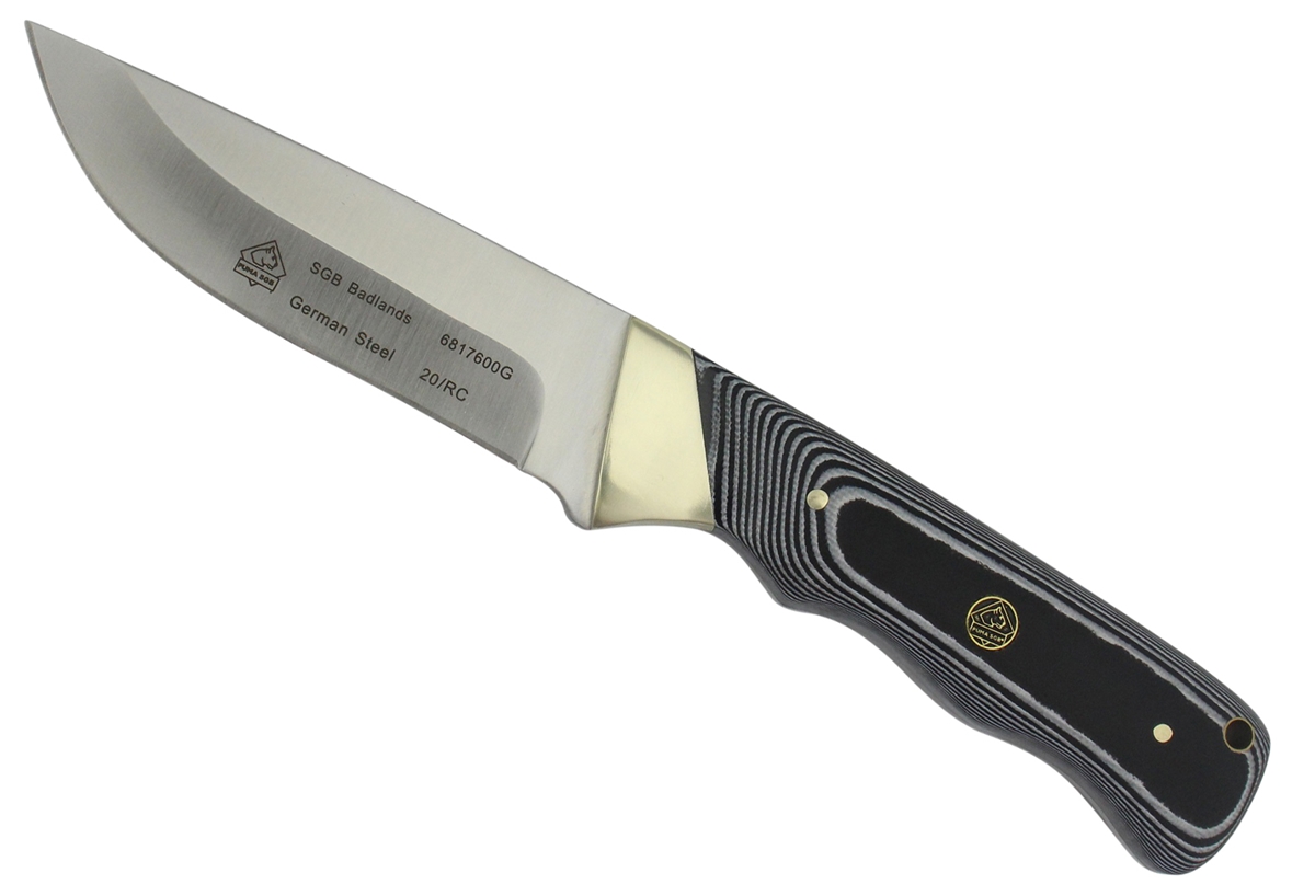 Puma SGB Badlands Black G10 Hunting Knife with Leather Sheath