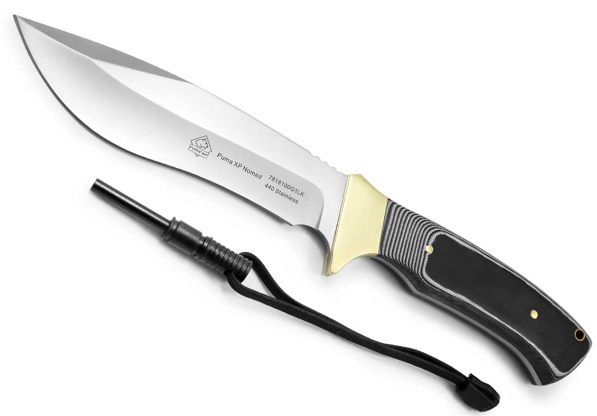 Puma XP Nomad Black G10 Hunting Knife Ballistic Nylon Sheath with Firestriker