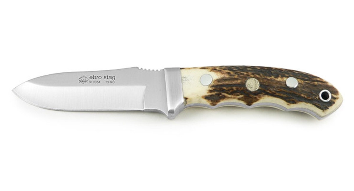 Puma IP Ebro Stag Handle Spanish Made Hunting Knife With Leather Sheath