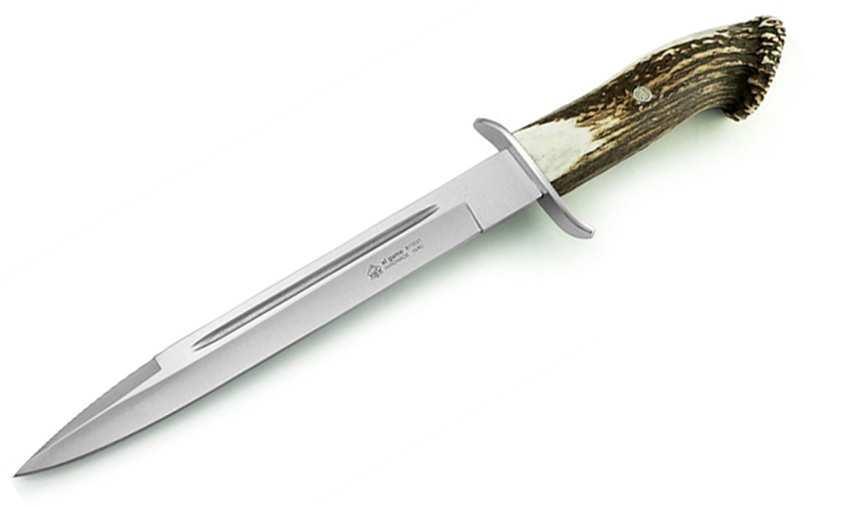 Puma IP El Gamo Stag Handle Spanish Made Hunting Knife With Leather Sheath