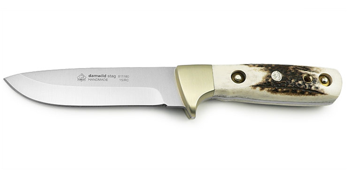 Puma IP Damwild Stag Handle Spanish Made Hunting Knife With Leather Sheath