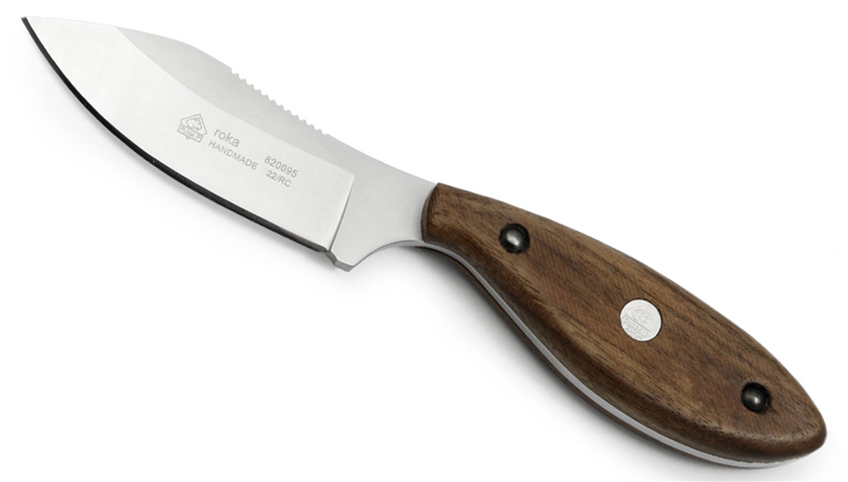 Puma IP Roka Walnut Wood Spanish Made Hunting Knife with Leather Sheath - Special Order Please Allow 24+ Weeks for Delivery