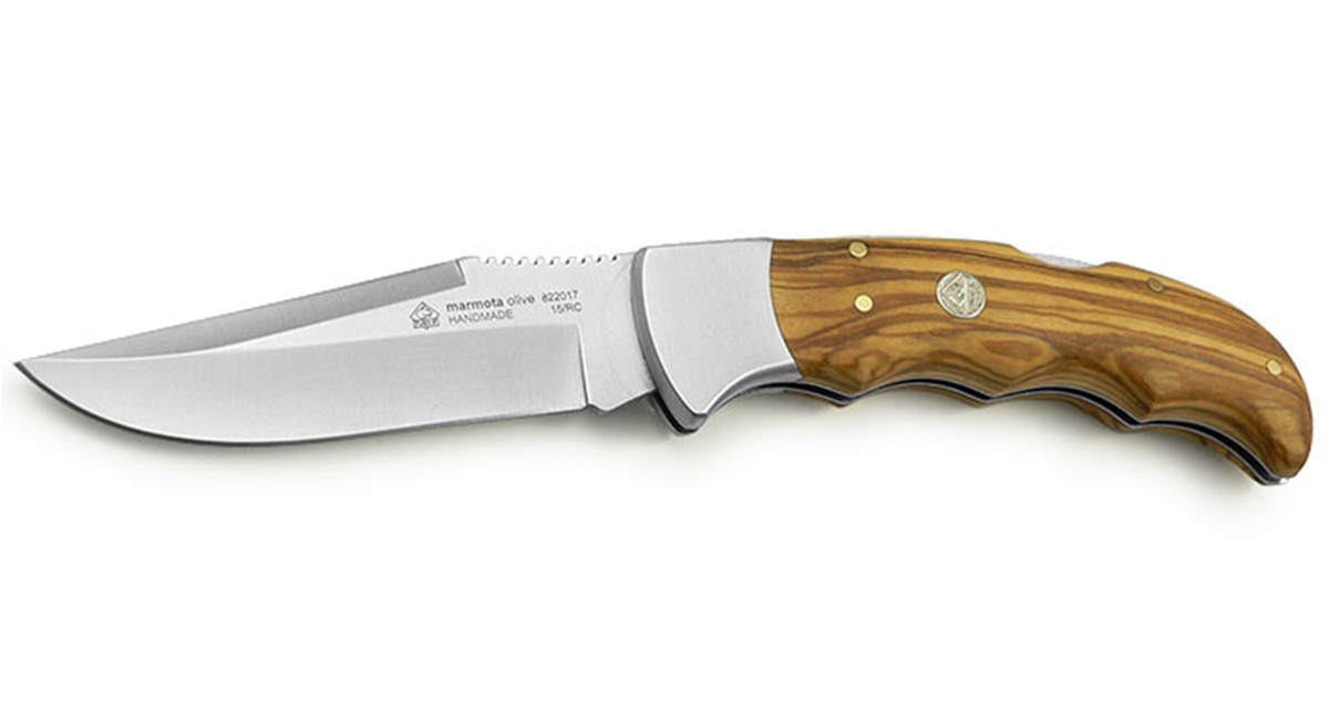 Puma IP Marmota Olive Wood Handle Spanish Made Folding Hunting Knife - Special Order Please Allow 12 - 18 Weeks for Delivery