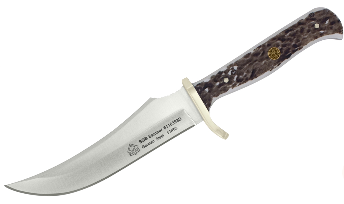 Puma SGB Skinner POM Commando Stag Hunting Knife with Leather Sheath