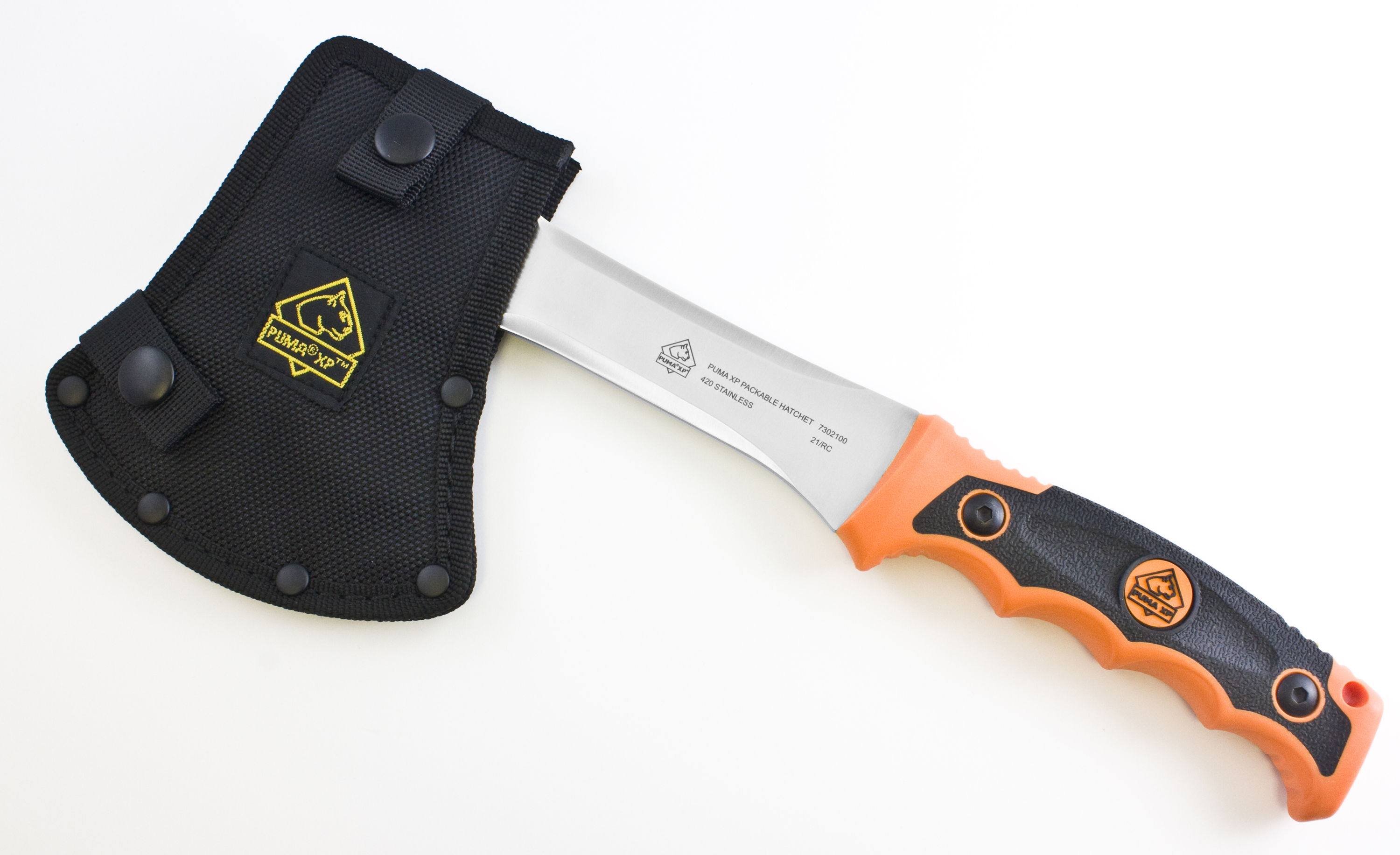 Puma XP Packable Camping Hatchet with Orange Rubber Handle